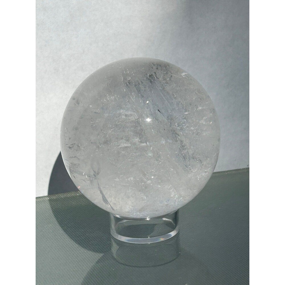 Clear Quartz Crystal Sphere with Rainbows 69 mm